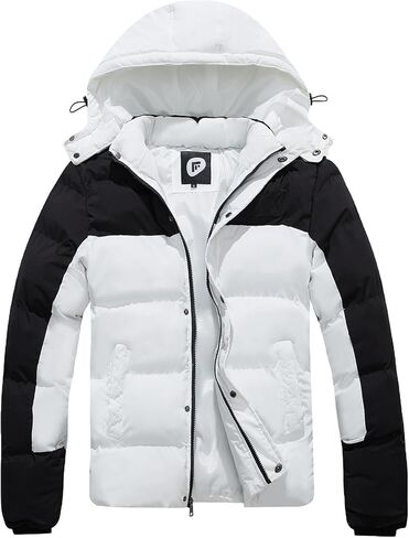 FARVALUE Mens Winter Coats Warm Puffer Jacket Thicken Winter Parka Padded Outwear with Hood in Saudi Arabia