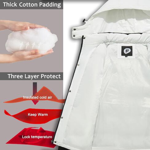FARVALUE Mens Winter Coats Warm Puffer Jacket Thicken Winter Parka Padded Outwear with Hood in Saudi Arabia