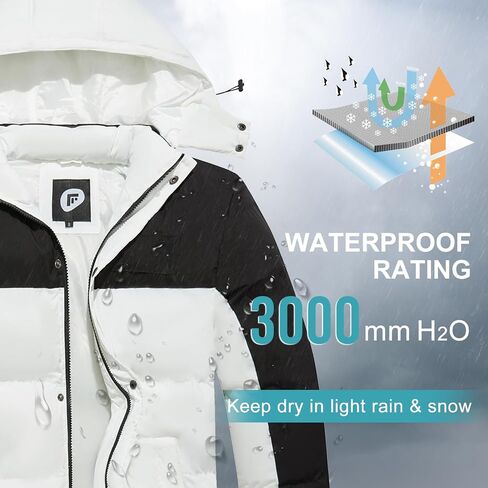FARVALUE Mens Winter Coats Warm Puffer Jacket Thicken Winter Parka Padded Outwear with Hood in Saudi Arabia