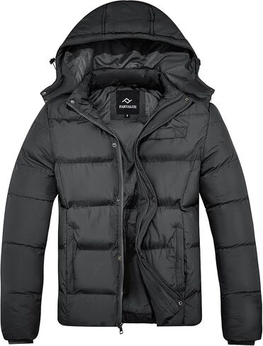 FARVALUE Mens Winter Coats Warm Puffer Jacket Thicken Winter Parka Padded Outwear with Hood in Saudi Arabia
