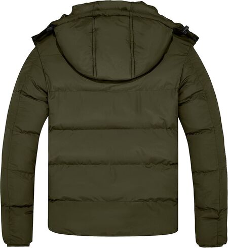 FARVALUE Mens Winter Coats Warm Puffer Jacket Thicken Winter Parka Padded Outwear with Hood in Kuwait