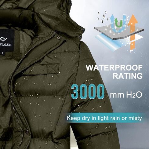 FARVALUE Mens Winter Coats Warm Puffer Jacket Thicken Winter Parka Padded Outwear with Hood in Kuwait