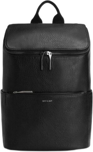 مات اند نات حقائب يد نباتية، حقيبة ظهر بريف، اسود - محافظ وحقائب مصممة، لم يتم اختبارها على الحيوانات، معاد تدويرها in Kuwait