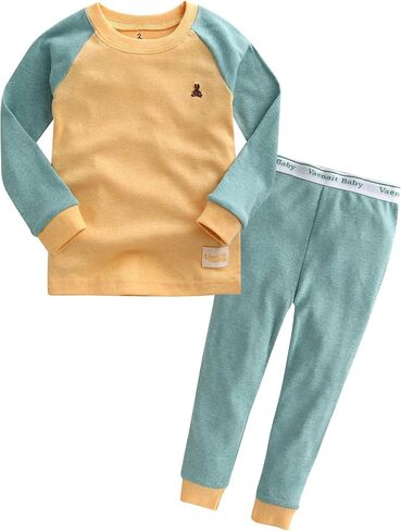 VAENAIT BABY 12M-12Y للأطفال الأولاد والبنات للجنسين للأطفال الصغار ملون مخطط/بسيط ملابس نوم للعطلات طقم بيجامة قطعتين in Kuwait