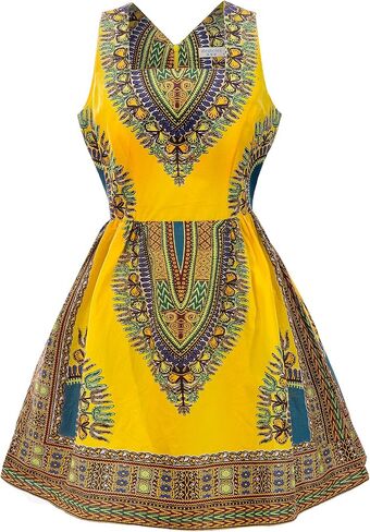 SHENBOLEN Woman African Print Dress Dashiki Traditional Dress Party Dresses in Saudi Arabia