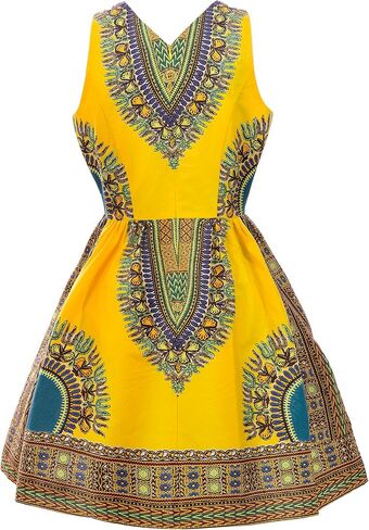 SHENBOLEN Woman African Print Dress Dashiki Traditional Dress Party Dresses in Saudi Arabia