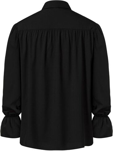 Men's Vintage Ruffled Lace Up Shirts for Vampire Pirate Renaissance Medieval Victorian Gothic Costume Without Belt in Saudi Arabia