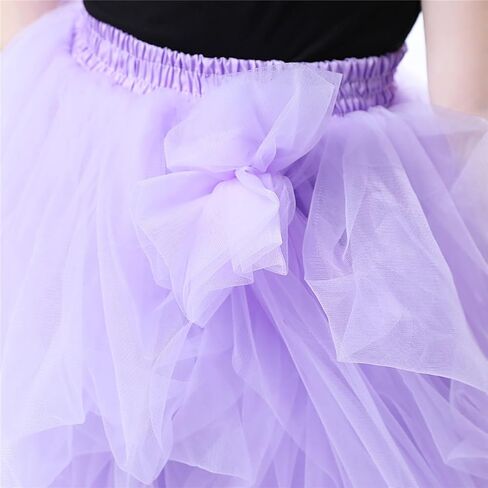 Qmker Girls Long Tutu Skirts Princess Slit Dress Candy Color Tulle Maxi Skirts Floor Length for Birthdany Party Handmade in Kuwait
