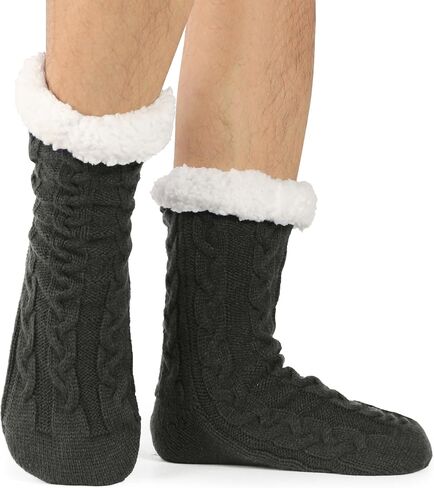 BenSorts Men Fuzzy Slipper Socks with Grippers Non Slip Indoor House Socks Christmas Gifts in Saudi Arabia