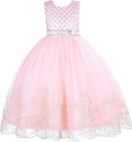 Cosplay Life Elegant Flower Glown Dress for Girls Young Adult Fashion Bow Flower Kids Party Festival Ages 4-12 Years Old in Kuwait