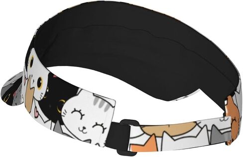 Cute Cat Hats Sun Visors for Women Men Cat Print Sports Sun Visor Hats Sun Protection Cap Hats Unisex in Saudi Arabia
