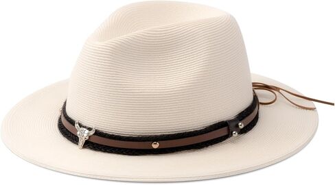 قبعة باينابل آند ستار صن سترو فيدورا للشاطئ بضفائر دقيقة بعامل حماية من الأشعة فوق البنفسجية 50+ للجنسين... in Kuwait