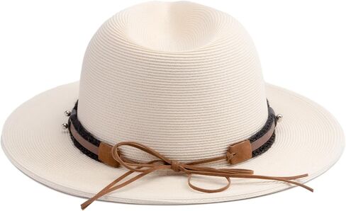 قبعة باينابل آند ستار صن سترو فيدورا للشاطئ بضفائر دقيقة بعامل حماية من الأشعة فوق البنفسجية 50+ للجنسين... in Kuwait