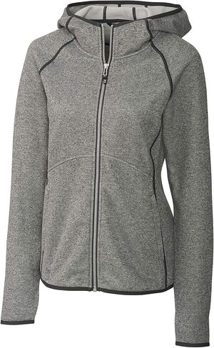 Cutter & Buck Women's Hooded Full Zip Jacket, Grey, L in Saudi Arabia