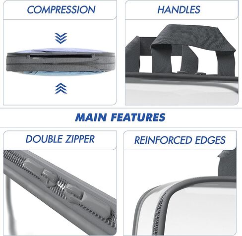 مجموعة من 3 مكعبات تعبئة مضغوطة شفافة - حقيبة سفر للأحذية لأحذية متعددة 8 أزواج in Kuwait