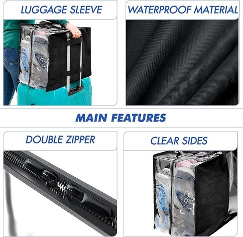 مجموعة من 3 مكعبات تعبئة مضغوطة شفافة - حقيبة سفر للأحذية لأحذية متعددة 8 أزواج in Kuwait