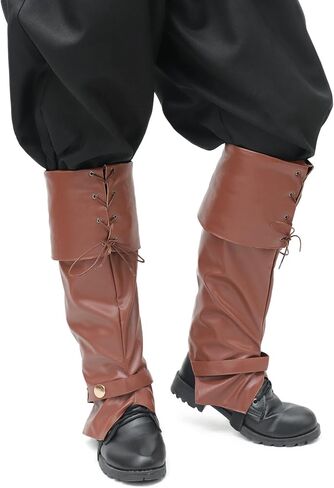 PROCOS رجل القراصنة في العصور الوسطى يغطي التمهيد بو الجلود درع الساق التمهيد تأثيري حلي التبعي in Kuwait