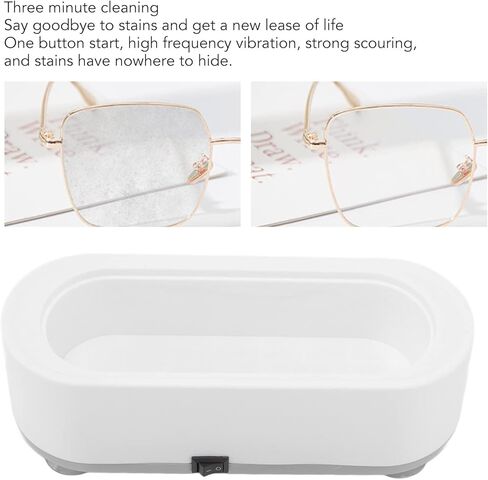 Pilipane Ultrasonic Jewelry Cleaner Machine, Ultrasonic Cleaner Machine for Eye Glasses, Ring, Earring, Necklaces, Watch Strap, Makeup Brush, Professional Eyeglasses Cleaning Machine (White) in Saudi Arabia