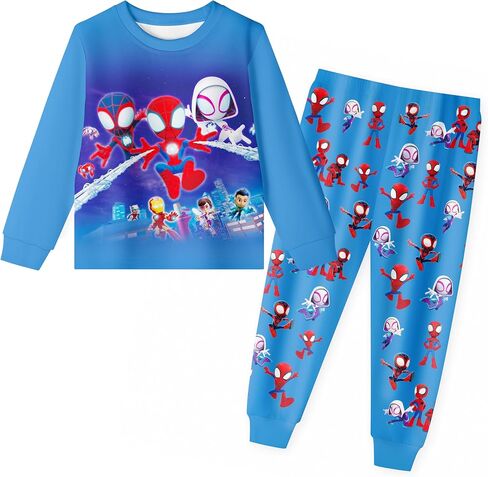 Toddler Boys Shirt Set Two Piece Kids Tee Top And Pant Long Sleeve Hero T-Shirt Cute in Saudi Arabia