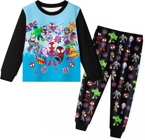 Toddler Boys Shirt Set Two Piece Kids Tee Top And Pant Long Sleeve Hero T-Shirt Cute in Saudi Arabia