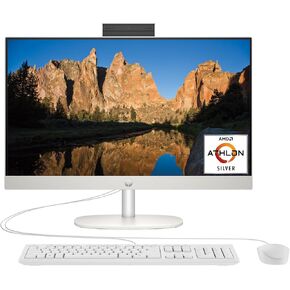 HP 23.8 inch All-in-One Desktop PC, FHD Display, AMD Athlon Silver 7120U, 8 GB RAM, 256 GB SSD, AMD Radeon Graphics, Windows 11 Home, 24-cr0110 (2023)