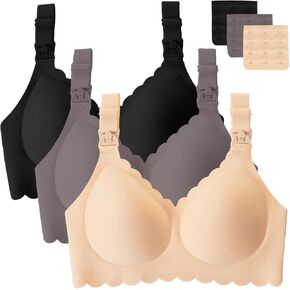 3 Pack Nursing Bras for Breastfeeding Seamless Wireless Maternity Bras for Pregnancy Soft Sleep Breastfeeding Bra