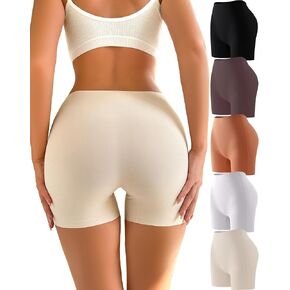 Knowyou Seamless Boy Shorts Underwear for Women No Show Womens Boxer Boyshorts Soft Briefs Panties for Ladies 5 Pack