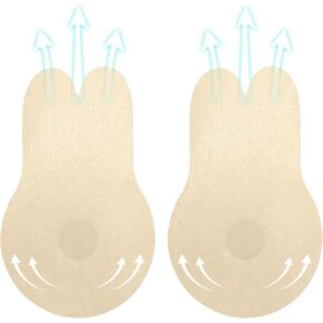 20PCS Invisible Breast Lift Tape Disposable Adhesive Sticky Push Up Bra for Women Fits C-D Cups Large Breast Beige