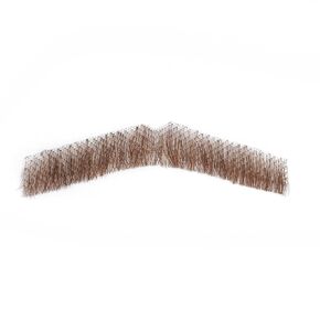 Fake Mustache, Premium Human Hair Fake Beard, Handmade Tied on Lace Realistic Beard for Costume, Halloween, Parties or Cosplay (Brown Fake Mustache)