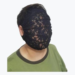 Womens Lace Mask Lace Full Face Mask Masquerade Party Hollow Out See Through Lace Hood Perspective Mesh Headwear