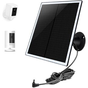 Solar Panel Charger for Ring Camera, Compatible with Ring Stick Up Cam Battery, Ring Spotlight Cam Battery, Waterproof, 6W Fast Charging, DC3.5mm Plug