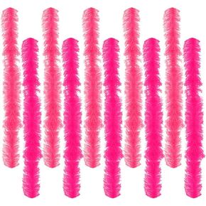 10 pcs Feather Boas 5ft Artificial Fluffy Boas Pink and Rose Feather Boas Set for Women Costume Halloween Christmas Wedding