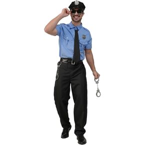 Adult Police Uniform Costume for men （Lake Blue）