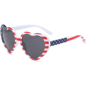 WHHJM Kids Polarized Heart Sunglasses for Girls Age 2-9 Fashion Lovely Heart Shaped Frame Sun Glasses