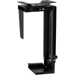 CPU Under Desk Mount Bracket - Computer Tower Wall and Under Counter Holder, 360 Degree Swivel Adjustable Height and Width Wall-Mountable