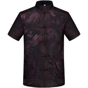 Kung Fu Tops Uniform Tang Men Chinese Traditional Clothing Hanfu Martial Arts Short Sleeves Shirt