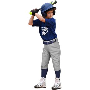 Resinta Toddler & Youth Boys Baseball Pants with Socks and Belt Kids Knicker Softball Pants Knee-Length Kids Tee Ball Pant