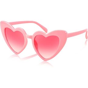 FEISEDY 2 Pack Vintage Kids Heart Sunglasses Girls Toddler De Sol Gafas Beach Party Holiday Sun Glasses Age 3-10 B2903