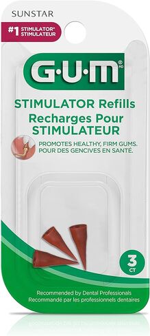 GUM Stimulator Refills - 3 Rubber Tips Included - Compatible with The Stimulator Permanent Handle - Massager, Plaque Removal Health,3ct, 1pk in Kuwait
