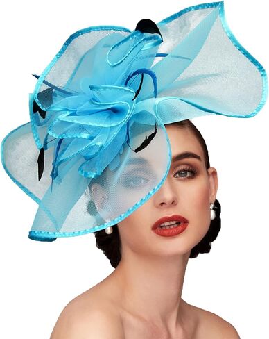 TS Fascinators Hat with Mesh Feather Hair Clip Tea Party for Wedding Cocktail Party Halloween Special Occasion in Saudi Arabia