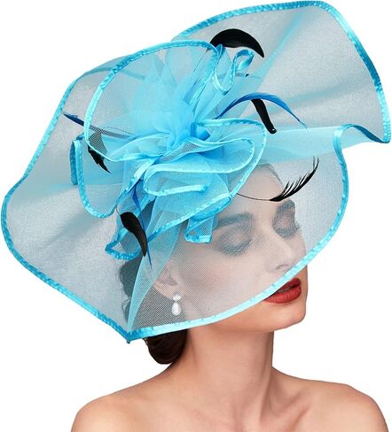 TS Fascinators Hat with Mesh Feather Hair Clip Tea Party for Wedding Cocktail Party Halloween Special Occasion in Saudi Arabia
