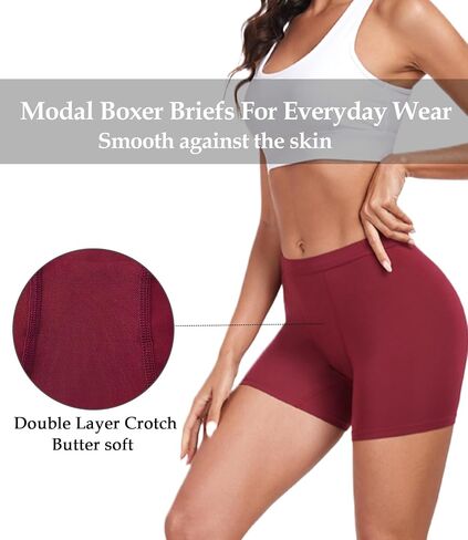 wirarpa Women's Modal Boy Shorts Panties Soft Microfiber Boxer Briefs Underwear MultiPack in Saudi Arabia