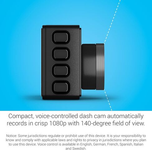 Garmin Dash Cam 67W, 1440p and Extra-Wide 180-degree FOV, Monitor Your Vehicle While Away w/ New Connected Features, Voice Control, Compact and Discreet, Includes Memory Card (Renewed) in Saudi Arabia
