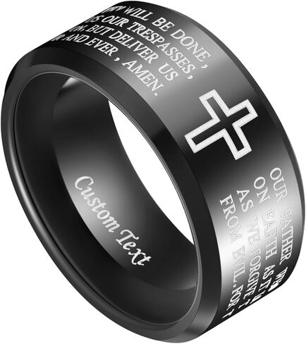TUNGSTORY 10 مللي متر الرجال الأسود التنغستن خواتم الزفاف الفرقة الليزر عبر نمط مشطوف حافة مصقول النهاية الراحة تناسب حجم 7-12 in Kuwait