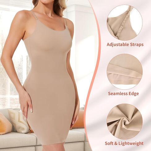 Shapewear Slips for Under Dresses, Full Slip Dress for Women Tummy Control Body Shaper Seamless Shaping Dress in Kuwait