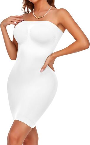 Strapless Shapewear Slips for Under Dresses Strapless Full Body Shaper Tummy Control Dress Slip Seamless in Saudi Arabia