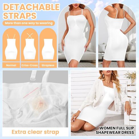 Strapless Shapewear Slips for Under Dresses Strapless Full Body Shaper Tummy Control Dress Slip Seamless in Saudi Arabia