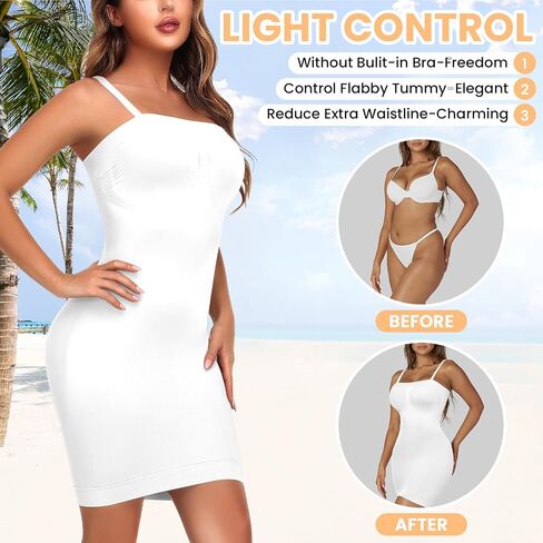 Strapless Shapewear Slips for Under Dresses Strapless Full Body Shaper Tummy Control Dress Slip Seamless in Saudi Arabia