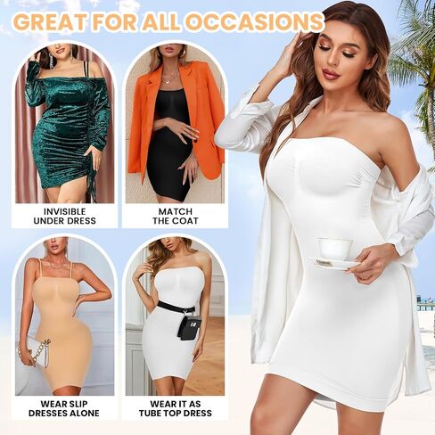 Strapless Shapewear Slips for Under Dresses Strapless Full Body Shaper Tummy Control Dress Slip Seamless in Saudi Arabia