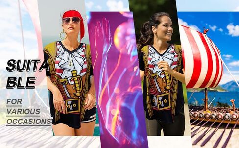 زي القراصنة زي الرجال والنساء الملحقات، تي شيرت مضحك قراصنة الرحلات البحرية، قميص الكاريبي الجدة لجميع القديسين in Kuwait